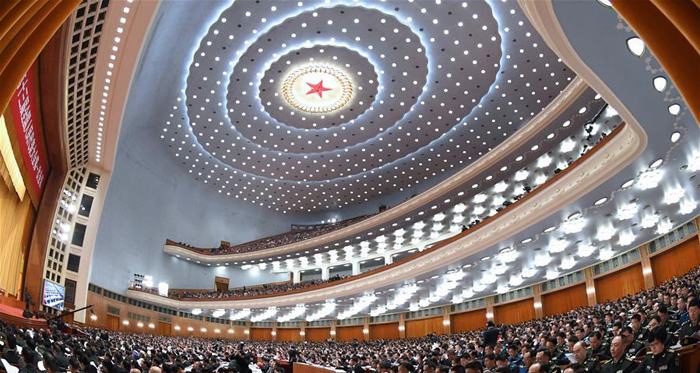 3月9日，十三届全国人大一次会议在北京人民大会堂举行第二次全体会议。